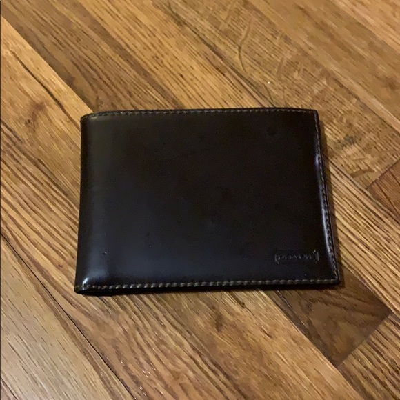 New Dark Brown leather coach wallet - Picture 1 of 4